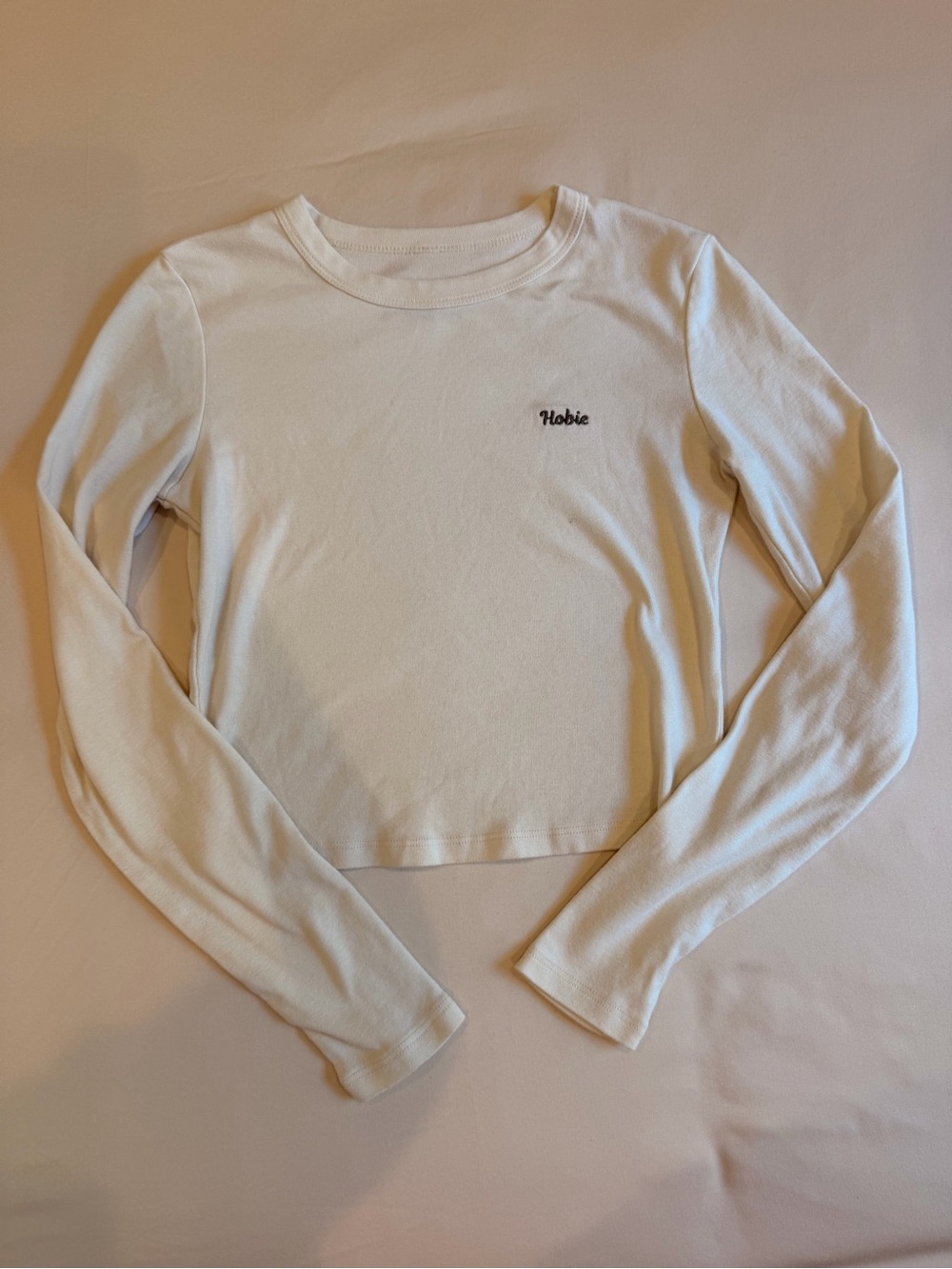 Hobie 1950 Cream Long Sleeve Cropped Tee | Size XS